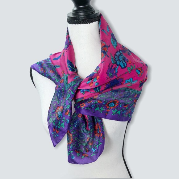 Nobrand Accessories - Floral Head Scarf Square Handkerchief Jewel 30x30